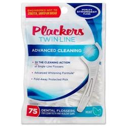 Plackers Twin Line Advanced Cleaning Mint Dental Flossers