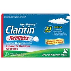 Claritin Reditabs 24 Hour Nondrowsy Allergy Relief Orally Disintegrating Tablets Loratadine
