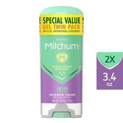 Mitchum Twin Pack Women Gel Shower Fresh Antiperspirant & Deodorant 2 - 3.4 oz Sticks