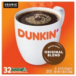Dunkin' Original Blend Coffee, Medium Roast, Keurig K-Cup Pods, 32 Count Box