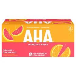 Coca-Cola AHA Orange + Grapefruit Sparkling Water - 8pk/12 fl oz Cans
