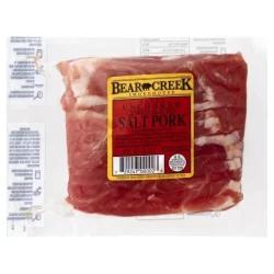 Bear Creek Smokehouse Salt Pork, Uncooked, Cured Sliced