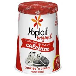 Yoplait Original Cookies N Cream Low Fat Yogurt, 6 OZ Yogurt Cup