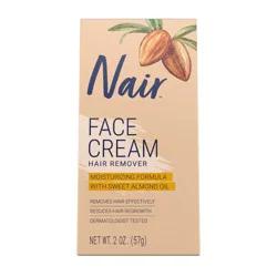 Nair Moisturizing Facial Hair Removal Cream, Sweet Almond Oil, - 2.0 oz