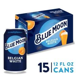 Blue Moon Belgian White Wheat Ale, 5.4% ABV, 15-pack, 12-oz. beer cans