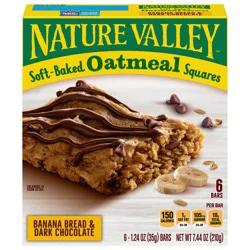 Nature Valley Soft-Baked Oatmeal Squares, Banana Bread & Dark Chocolate, 6 ct