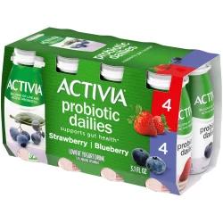 Activia Probiotic Dailies Strawberry & Blueberry Yogurt Drink, Variety Pack