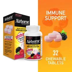 Airborne Very Berry Chewable Tablets, 32 count - 1000mg of Vitamin C - Immune Support Supplement (Packaging May Vary)