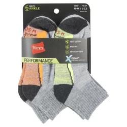 Hanes Boys' X-Temp Quarter Socks, Gray, Size Medium