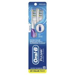 Oral-B Pulsar Medium Expert Clean Battery Toothbrushes 2X Value Pack 2 ea