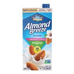 Almond Breeze Unsweetened Original Shelf-Stable Almondmilk, 32 oz