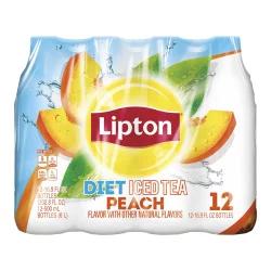 Lipton Zero Sugar Iced Tea Peach 16.9 Fl Oz 12 Count Bottle