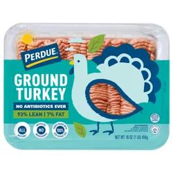 PERDUE No Antibiotics Ever Ground Turkey, 93% Lean 7% Fat, 1 lb. Tray