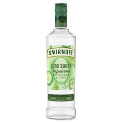 Smirnoff Zero Sugar Infusions Cucumber & Lime (Vodka Infused with Natural Flavors & Essence of Real Botanicals), 750 mL