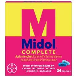 Midol Complete Menstrual Relief Maximum Strength Multi-Symptom Relief Gelcaps - Acetaminophen - 24ct