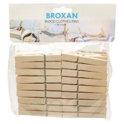 Broxan Wood Clothes Pins 36Pk