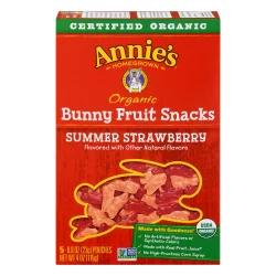 Annies Organic Summer Strawberry Bunny Fruit Snacks 5 ea