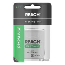 Reach Waxed Dental Floss for Plaque and Food Removal, Refreshing Mint Flavor, 55 Yards
