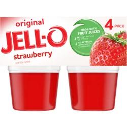 Jell-O Original Strawberry Jello Cups Gelatin Snack - 13.5oz/4ct
