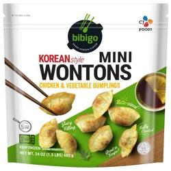 Bibigo frozen mini wontons, chicken & vegetables