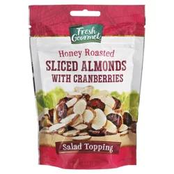 Fresh Gourmet Sliced Honey Roasted Almonds with Cranberries 3.5 oz