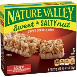 Nature Valley Granola Bars, Sweet and Salty Nut, Cashew, 6 Bars