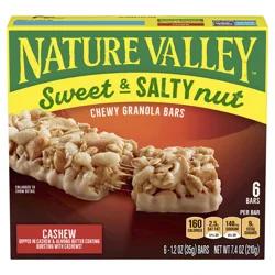 Nature Valley Sweet & Salty Nut Cashews Granola Bars - 7.4oz/6ct