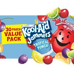 Kool-Aid Jammers Tropical Punch Flavored 0% Juice Drink Value Pack, 30 ct Box, 6 fl oz Pouches
