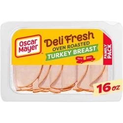 Oscar Mayer Deli Fresh Oven Roasted Turkey Breast Sliced Lunch Meat Family Size Tray