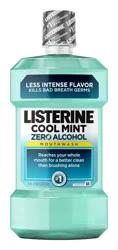 Listerine Mouthwash, Zero Alcohol, Germ Killing, Less Intense Formula, Bad Breath Treatment, Alcohol Free Mouth Wash for Adults; Cool Mint Flavor, 1 L (Pack of 1)