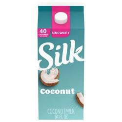 Silk Coconut Milk, Unsweet, Dairy Free, Gluten Free, Delicious Vegan Milk with 50% More Calcium than Dairy Milk, 64 FL OZ Half Gallon