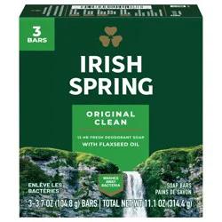 Irish Spring Bar Soap for Men, Original Clean Deodorant Bar Soap, 3.7 Oz, 3 Pack
