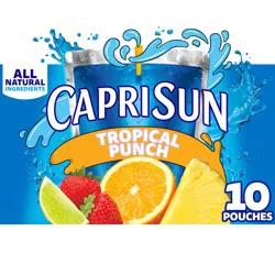 Capri Sun Tropical Punch Flavored with other natural flavor Juice Drink Blend, 10 ct Box, 6 fl oz Pouches