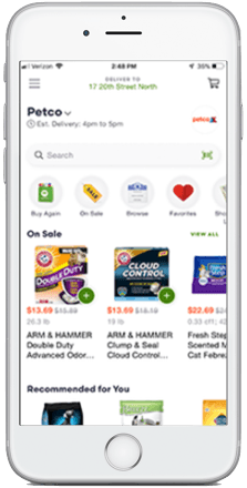 Save go-to grocery lists and tag favorite items to place orders fast.