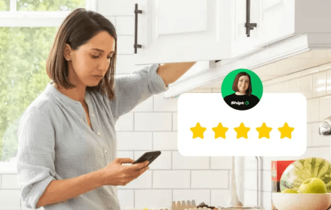customer giving shipt a 5 star rating on the Shipt app