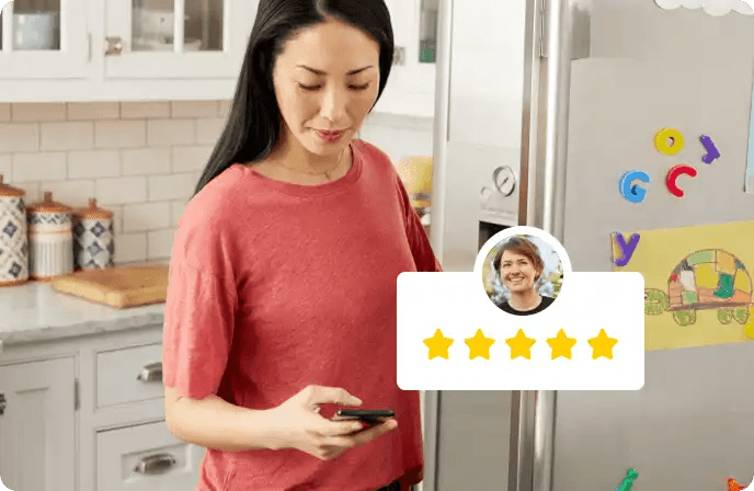 Happy customer rating their shopper