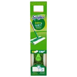 Swiffer Sweeper 2-in-1 Dry + Wet Floor Mopping and Sweeping Kit, Multi-Surface Kit for Floor Cleaning, Kit Includes 1 Sweeper, 7 Dry Sweeping Cloths, 3 Wet Mopping Cloths