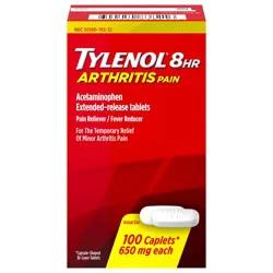 Tylenol 8HR Arthritis Pain Relief Caplets, 650 mg Acetaminophen Pain Relief Pills for Minor Arthritis Pain & Joint Pain, Fever Reducer, Oral Pain Reliever for Joint Pain; 100 ct.; Pack of 1