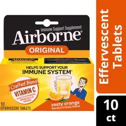 Airborne Zesty Orange Effervescent Tablets, 10 count - 1000mg of Vitamin C - Immune Support Supplement (Packaging May Vary)