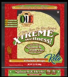 Olé Mexican Foods Olé Xtreme Wellness Spinach & Herbs, 8" Low Carb Tortillas, Carb Lean, Keto Friendly
