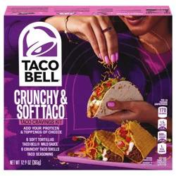 Taco Bell Crunchy & Soft Taco Cravings Kit with 6 Soft Tortillas, 6 Crunchy Taco Shells, Taco Bell Mild Sauce & Seasoning, 12.77 oz Box