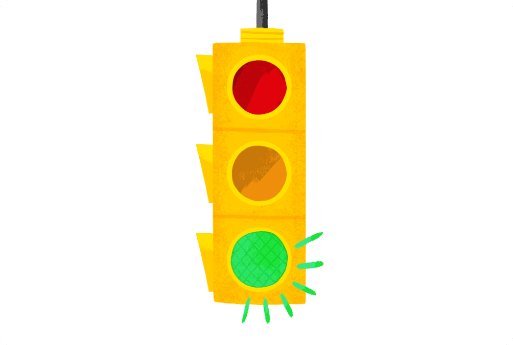Illustration of traffic light.